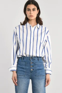 CHEMISE RAYURES HEATHER BLANC/BLEU^KOOKAÏ Discount