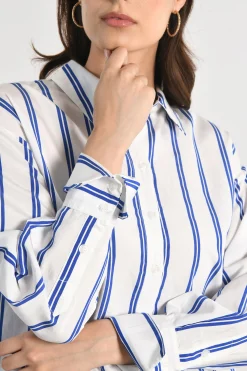 CHEMISE RAYURES HEATHER BLANC/BLEU^KOOKAÏ Discount