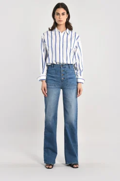 CHEMISE RAYURES HEATHER BLANC/BLEU^KOOKAÏ Discount