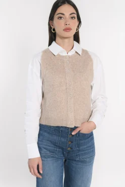 GILET JOANA TAUPE CHINÉ^KOOKAÏ Fashion