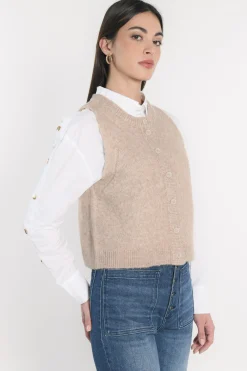 GILET JOANA TAUPE CHINÉ^KOOKAÏ Fashion