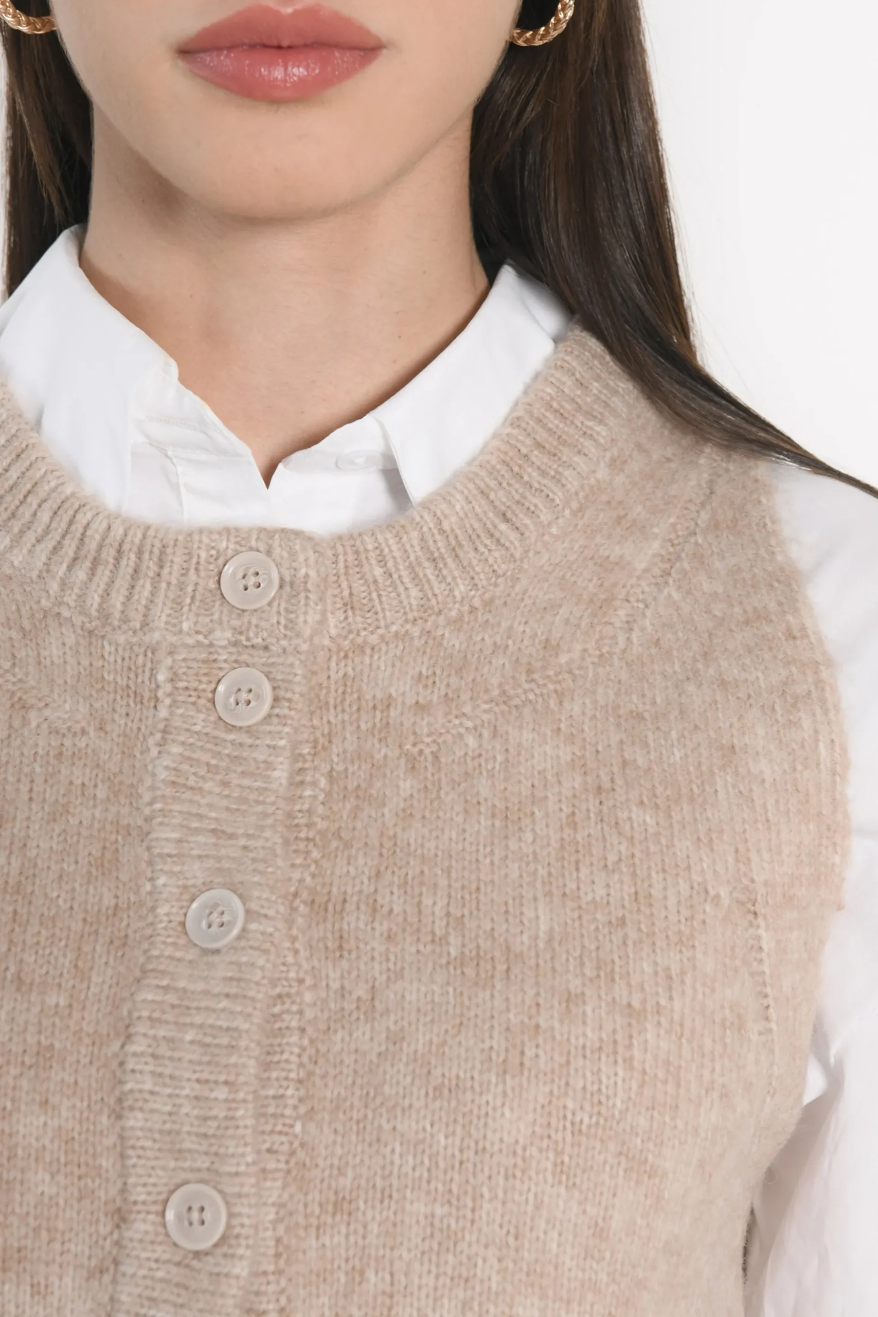 GILET JOANA TAUPE CHINÉ^KOOKAÏ Fashion