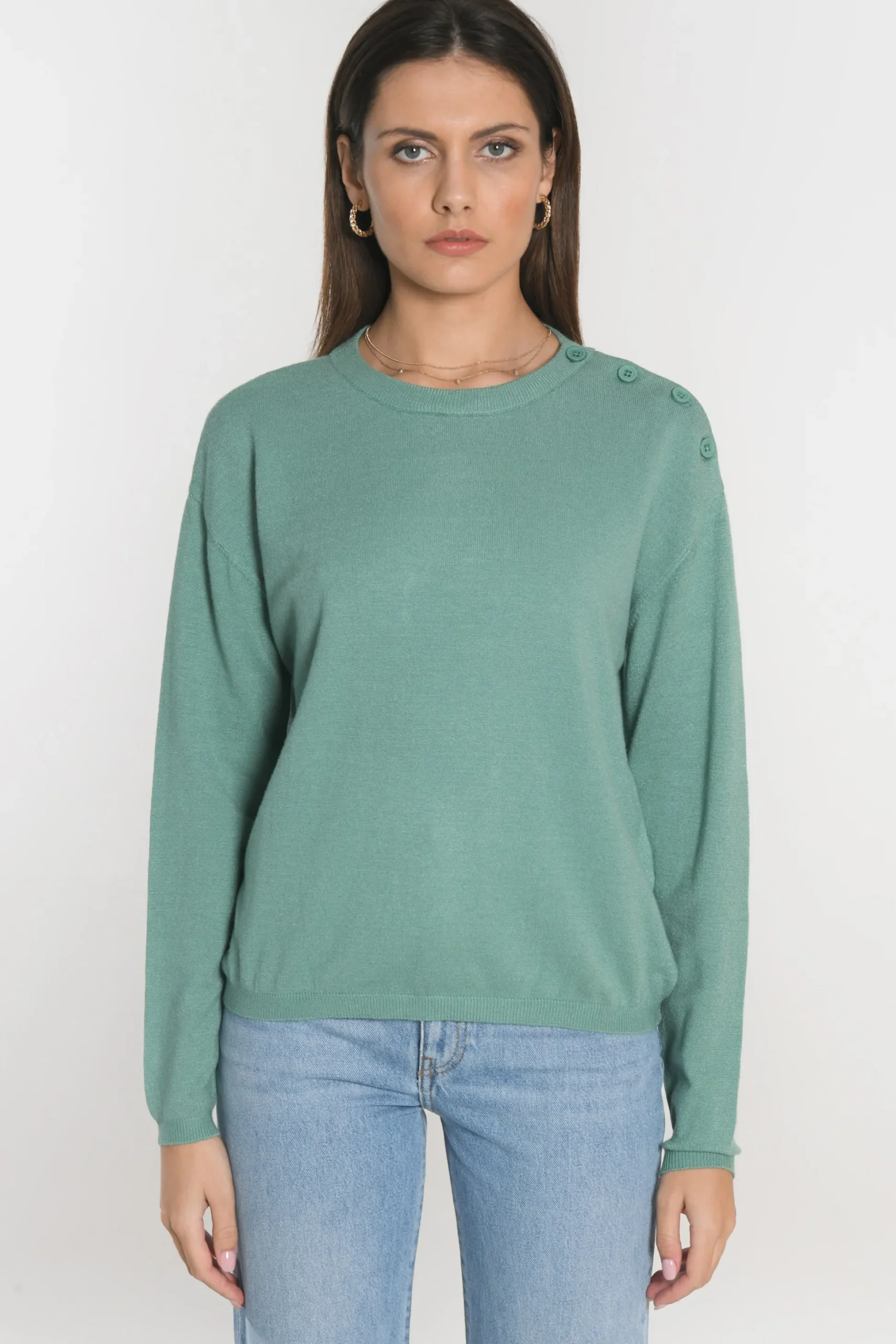 PULL BOUTONNE NOLWENN NEPTUNE GREEN^KOOKAÏ Fashion