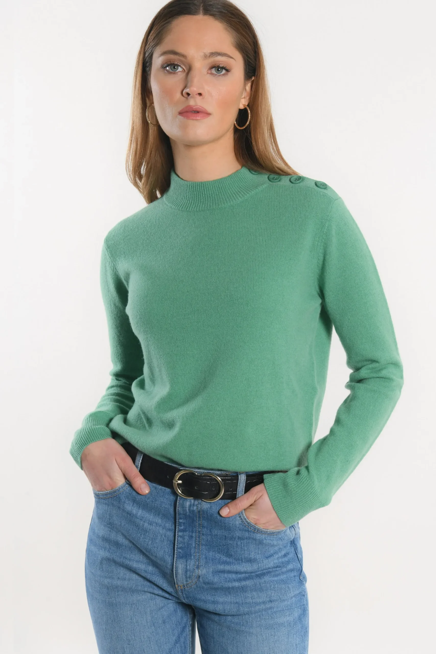 PULL COL CHEMINEE - ANITA - NEPTUNE GREEN^KOOKAÏ Online