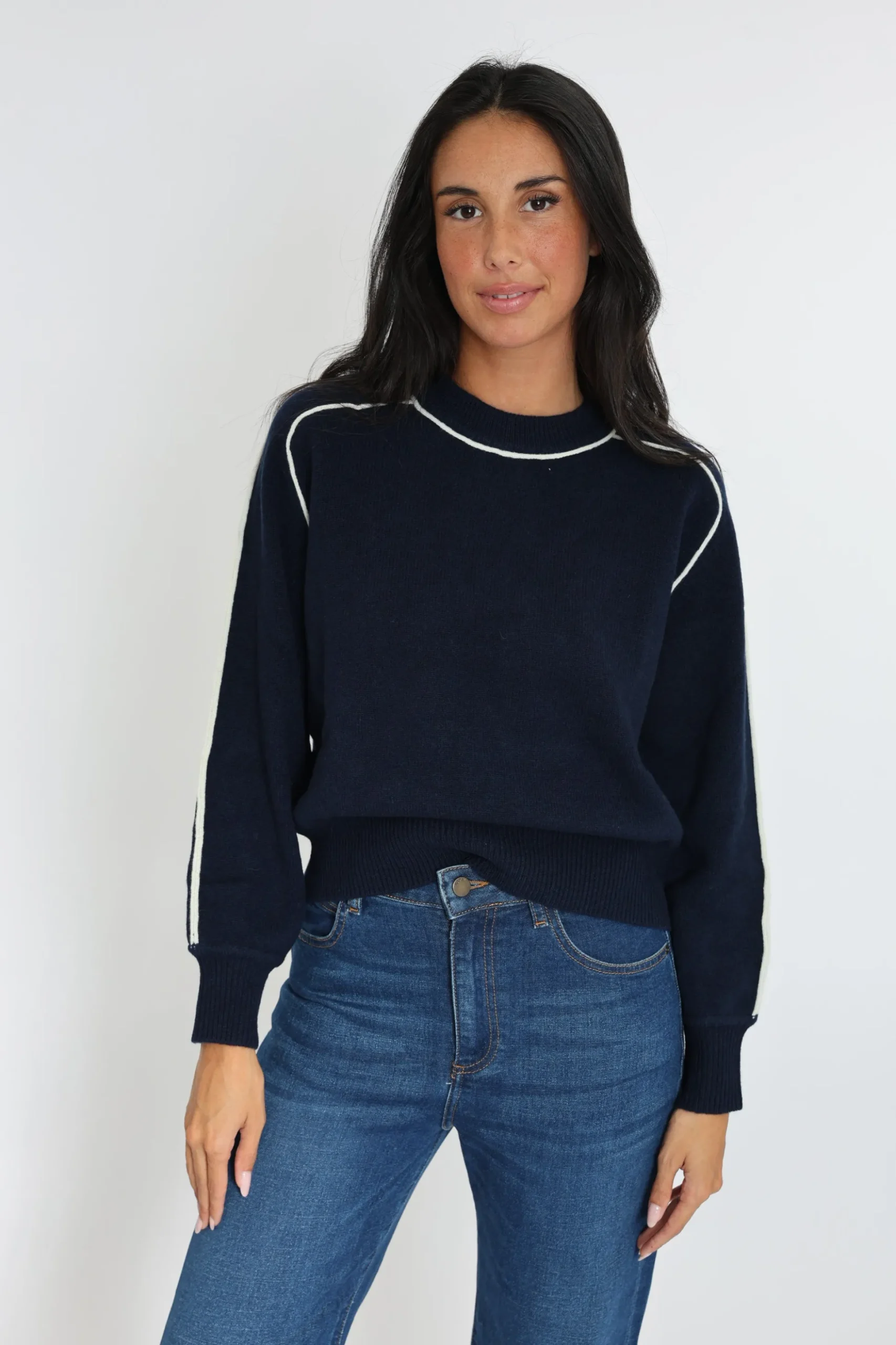 PULL COL ROND GABBY NAVY/ÉCRU^KOOKAÏ Hot