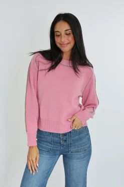 PULL COL ROND GABBY ROSE/BEIGE CHINÉ^KOOKAÏ Clearance