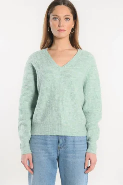 PULL COL V - DANNA - VERT AMANDE^KOOKAÏ Shop