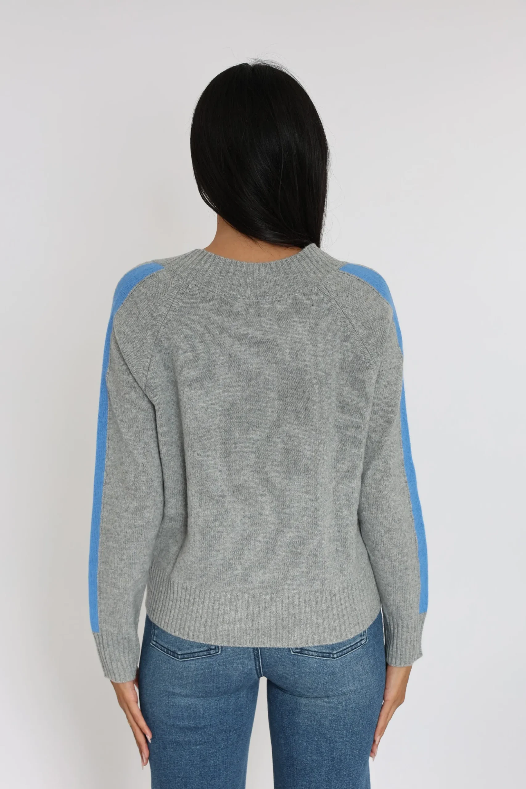 PULL COL V ASTRID GRIS CHINÉ/BLUE^KOOKAÏ Fashion