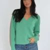 PULL COL V ASTRID MINT/BEIGE CHINÉ^KOOKAÏ Discount