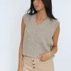 PULL COL V LANA BEIGE CHINÉ^KOOKAÏ Shop