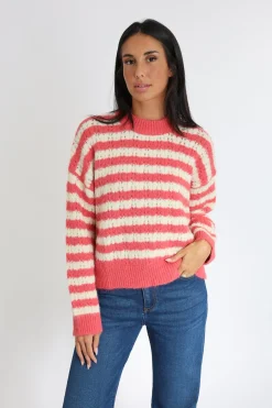 PULL RAYÉ CENDY ROSE/ÉCRU^KOOKAÏ Cheap