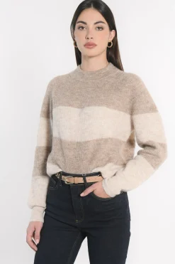 PULL RAYÉ COLETTE BROWN/BEIGE CHINÉ^KOOKAÏ Best