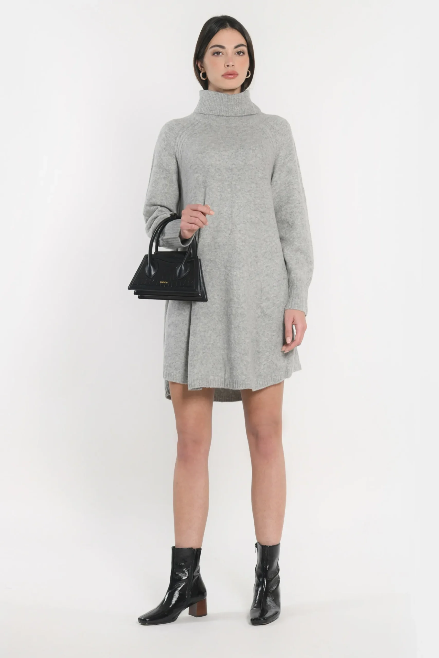 ROBE COL ROULÉ MANDY GRIS CHINÉ^KOOKAÏ Cheap