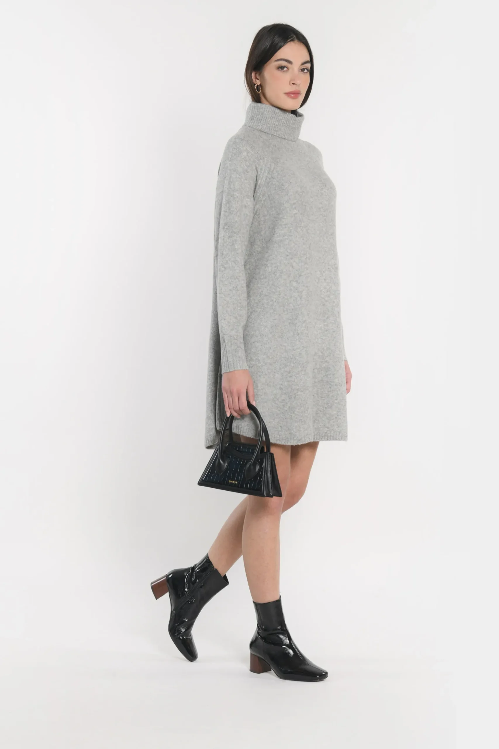 ROBE COL ROULÉ MANDY GRIS CHINÉ^KOOKAÏ Cheap