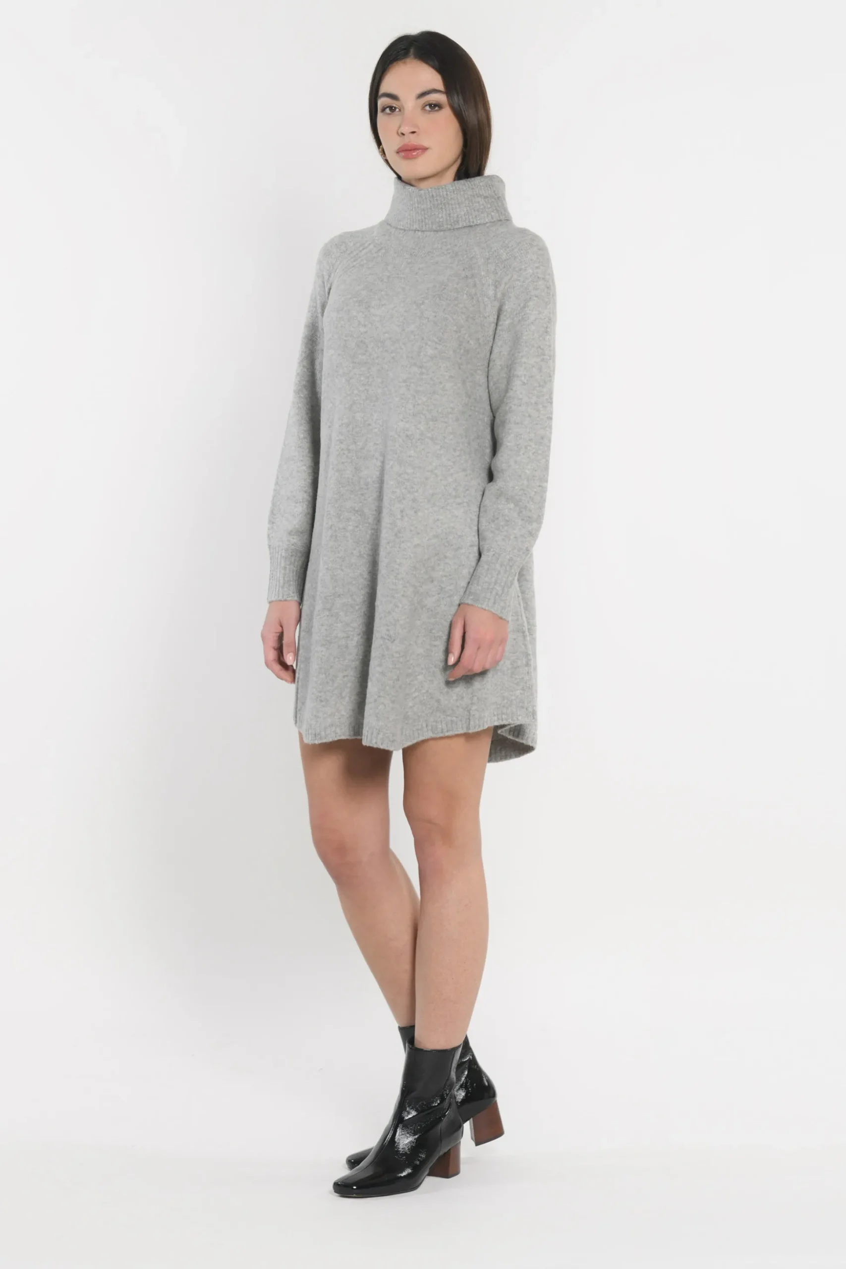 ROBE COL ROULÉ MANDY GRIS CHINÉ^KOOKAÏ Cheap