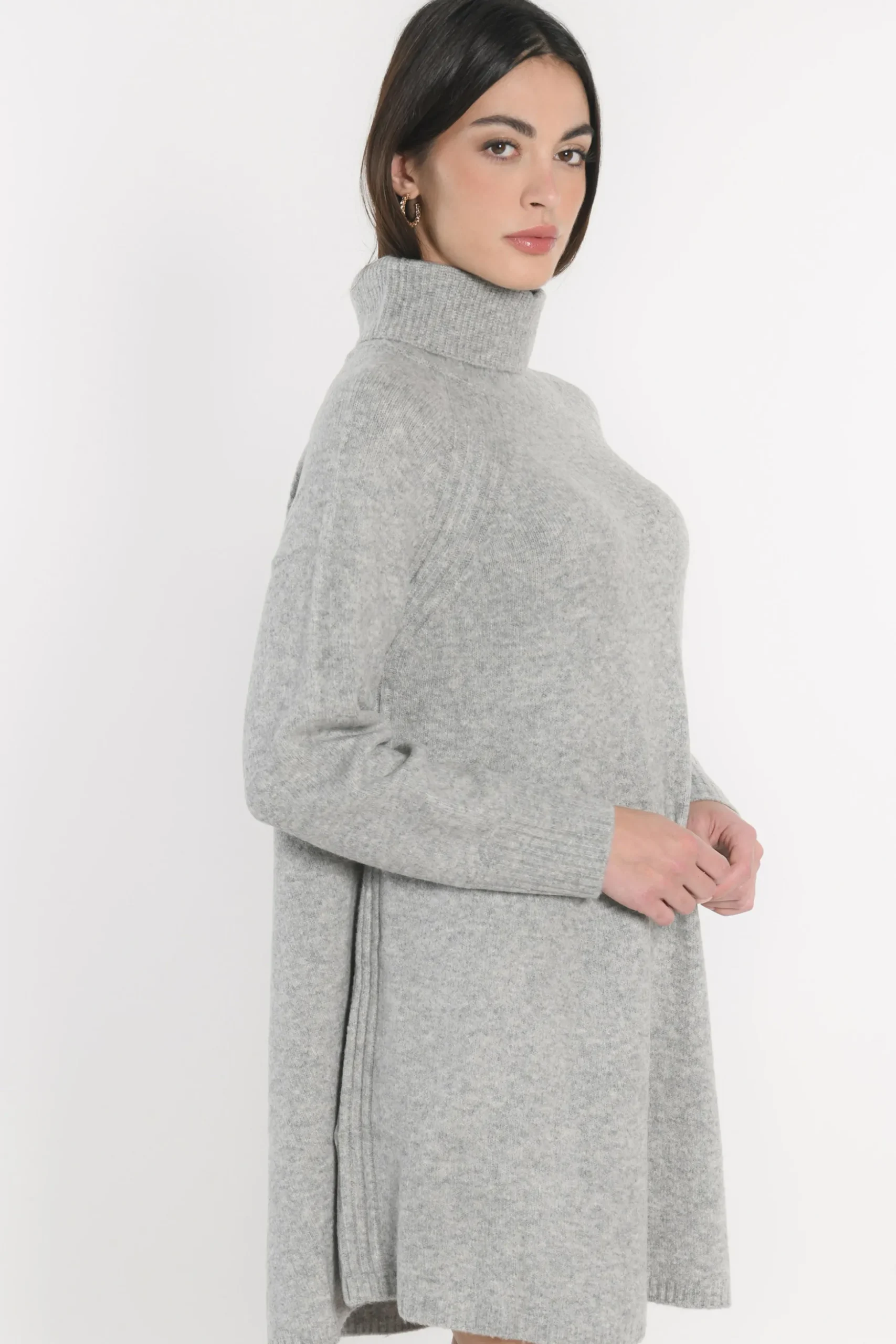 ROBE COL ROULÉ MANDY GRIS CHINÉ^KOOKAÏ Cheap