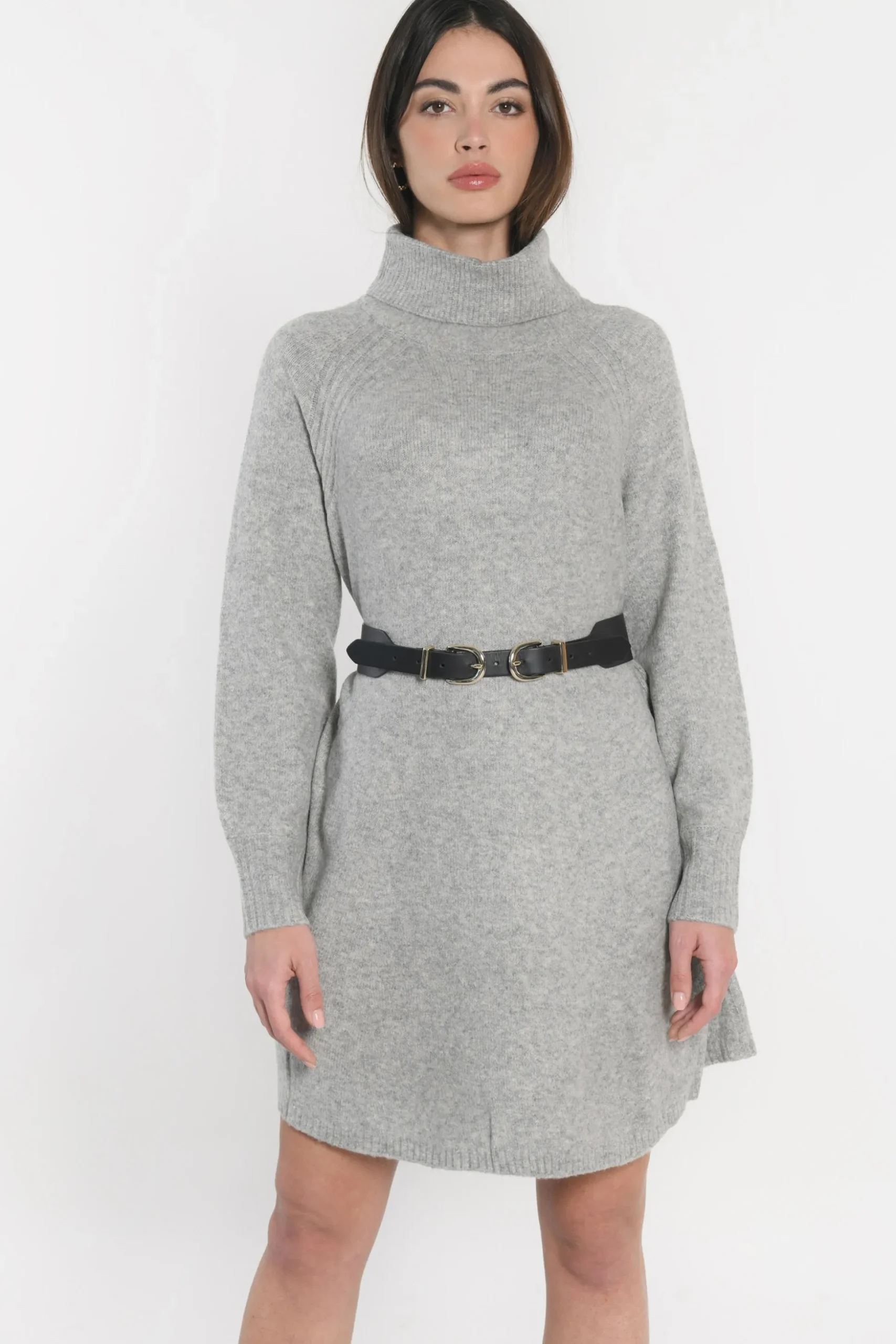 ROBE COL ROULÉ MANDY GRIS CHINÉ^KOOKAÏ Cheap