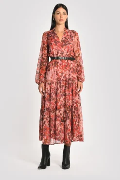 ROBE LONGUE IMPRIMÉE CONSTANCE MULTI BORDEAUX^KOOKAÏ Sale