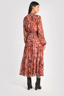 ROBE LONGUE IMPRIMÉE CONSTANCE MULTI BORDEAUX^KOOKAÏ Sale
