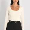 T-SHIRT COL CARRÉ CLÉMENTINE ÉCRU^KOOKAÏ Online