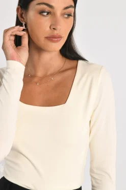 T-SHIRT COL CARRÉ CLÉMENTINE ÉCRU^KOOKAÏ Online